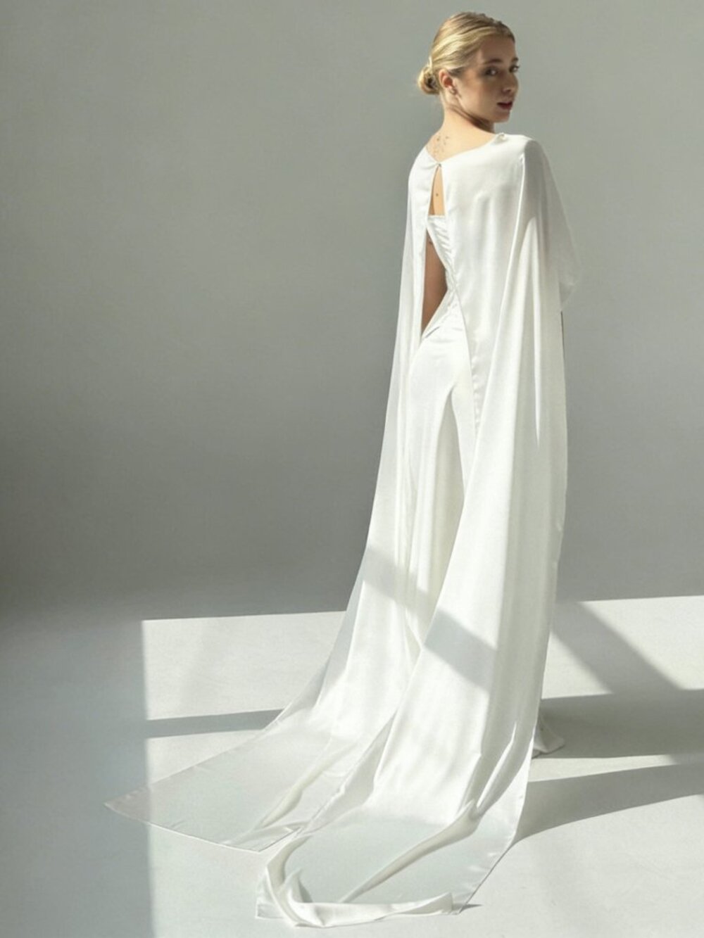 ✨200cm Chiffon Bridal Cape Sheer